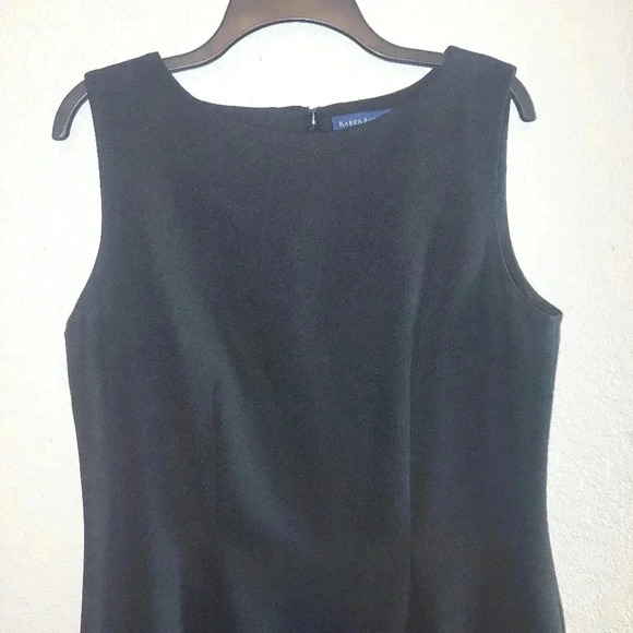 Karen Scott Sz 14 Black Sleeveless Knee-Length Fully Lined Classic Sheath Dress - Picture 3 of 5